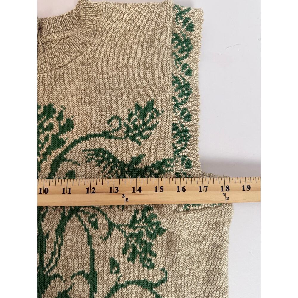 Vintage Cullinane Thistle Botanical Sweater Vest Medium 100% Cotton USA - Picture 5 of 7